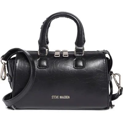 Steve Madden Bharp Faux Leather Crossbody Bag In Black Glazed Pu