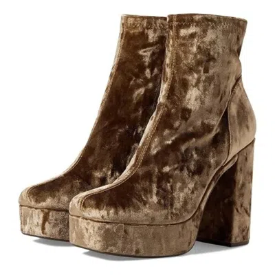 Steve Madden Bianca Boots Women'sm Taupe Block Heel Platform Bootie Rhs9029 In Brown