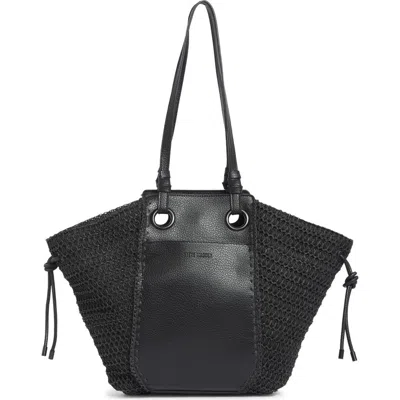 Steve Madden Bidris Mix Media Tote Bag In Black