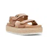 Steve Madden Bigmona Raffia Platform Sandal In Nude
