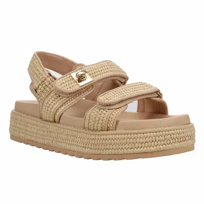 Steve Madden Bigmona Bigm01s1 Natural Raffia Strappy Platform Hawk688 In Nude