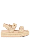 Steve Madden Bowie Platform Slingback Sandal In Natural Raffia