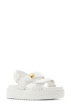 Steve Madden Bigmona Raffia Slingback Platform Sandal In White