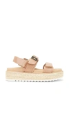 Steve Madden Bigmona Raffia Platform Sandal In Tan