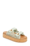 Steve Madden Bigschmona Platform Slide Sandal In Mint
