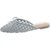 Steve Madden Birdee Raffia Mule In Blue