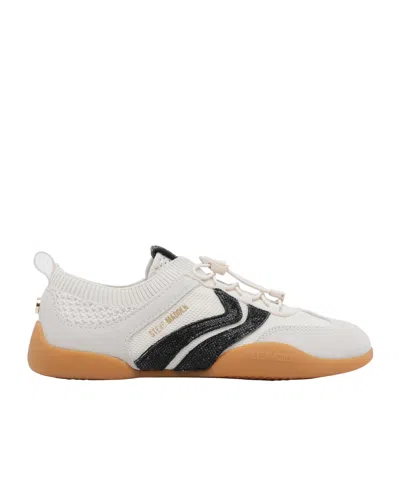 Steve Madden Biscotti Knit Low-top Sneakers In White
