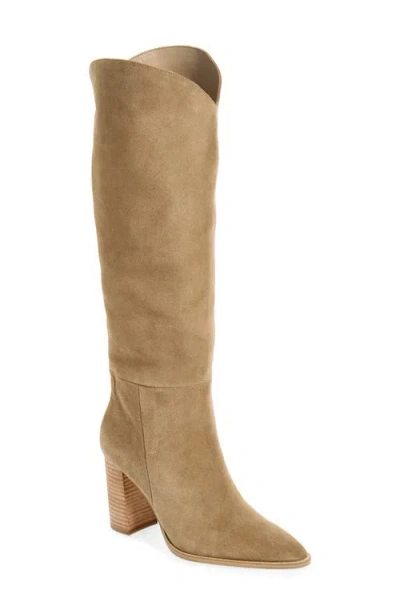 Steve Madden Bixby Pointed Toe Knee High Boot In Taupe Suede