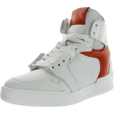 Steve Madden Bizzy Womens Leather High Top Athletic And Training Shoes In White