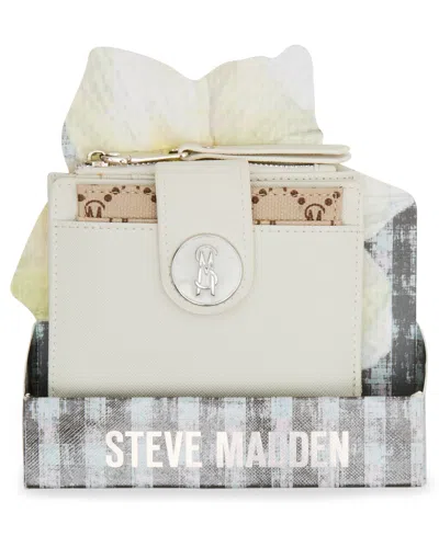 Steve Madden Bjadyn-f Zipper Flower Box Wallet In Chalk