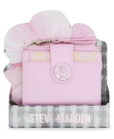 Steve Madden Bjadyn-f Zipper Flower Box Wallet In Pink