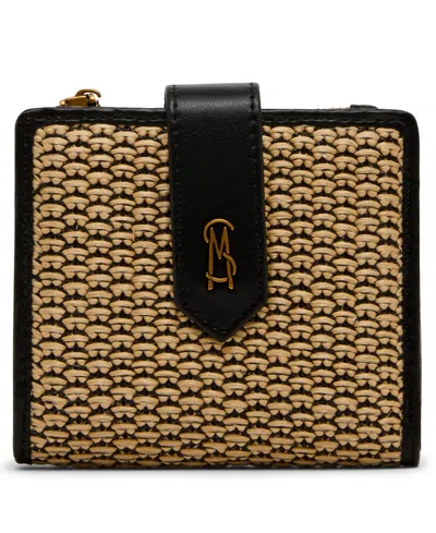 Steve Madden Bjem-s Raffia Bifold Mini Cardcase In Black