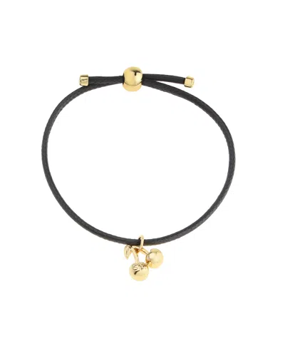 Steve Madden Black Leather Cherry Friendship Slider Bracelet