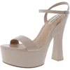 Steve Madden Blane Womens Adjustable Patent Platform Sandals