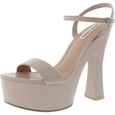Steve Madden Blane Womens Adjustable Patent Platform Sandals