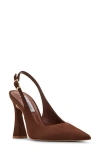 Steve Madden Blare Slingback Pointed Toe Pump In Brown