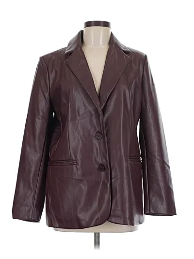 Pre-owned Steve Madden Blazer Jacket In Burgundy