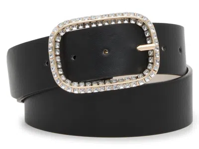 Steve Madden Bling Buckle Belt In Black