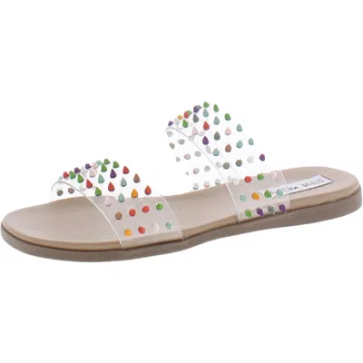 Steve Madden Blizie Womens Studded Slide On Flats In Multi