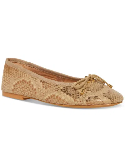 Steve Madden Blossoms Womens Faux Leather Embellished Ballet Shoes In Gold