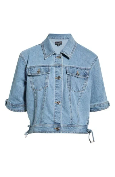 Steve Madden Blu Short Sleeve Denim Jacket In Blue
