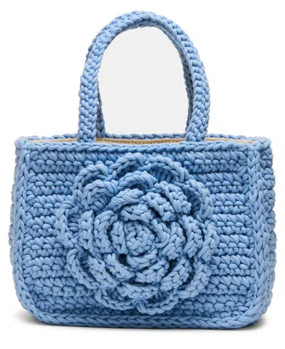 Steve Madden Bluvly Croshet Rose Bag In Blue