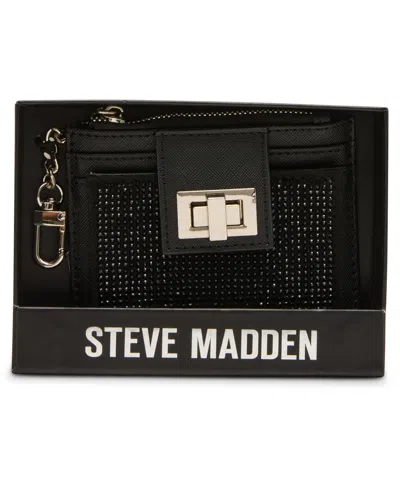 Steve Madden Blynda-g Mini Rhinestone Card Case In Black