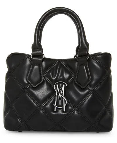 Steve Madden Bmickey Logo Plaque Satchel Bag In Black