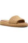 Steve Madden Boardwalk Slide Wonatural Raffia Slip-on Sandal Rhs5789 In Nude