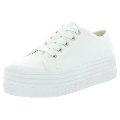 Steve Madden Bobbi 30 Womens Lace-up Fashion Platform Sneakers In White