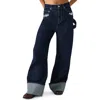 Steve Madden Bobbie Rhinestone Detail Carpenter Jeans In Blue