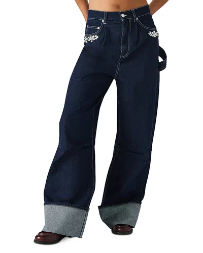 Steve Madden Bobbie Wide Leg Jeans In Bijou Blue