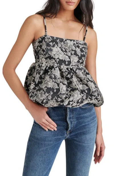 Steve Madden Women's Bodi Floral Brocade Peplum Top In Black