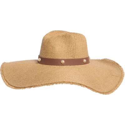 Steve Madden Boho Glam Studded Straw Hat In Brown