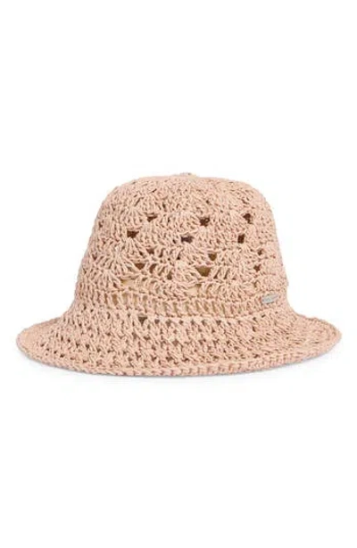 Steve Madden Boho Straw Bucket Hat In Pink