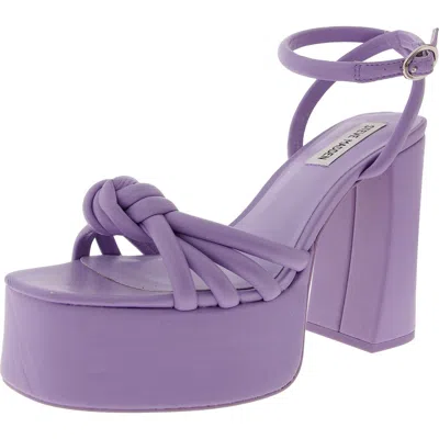 Steve Madden Bonnie Womens Adjustable Faux Leather Platform Sandals In Purple
