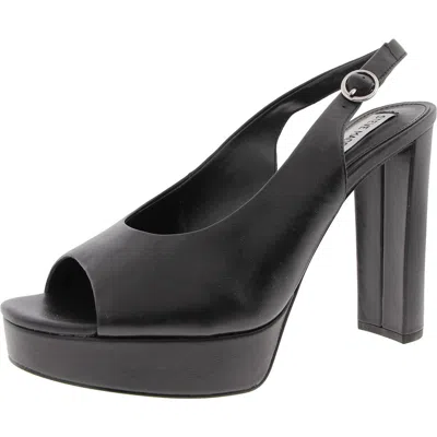 Steve Madden Booker Womens Buckle Leather Block Heel In Black