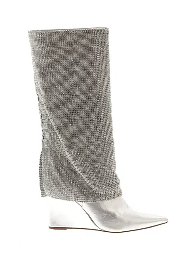 Pre-owned Steve Madden Boots In Silver