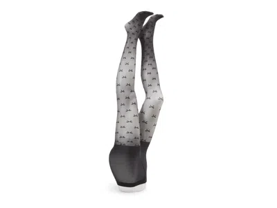 Steve Madden Bow Tights 2 Pack In Black