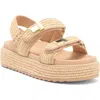 Steve Madden Bowie Platform Slingback Sandal In Natural Raffia
