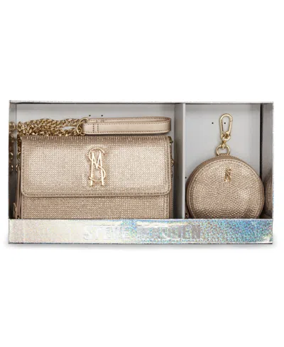 Steve Madden Boxed Carina Embellished Crossbody Wallet In Champagne