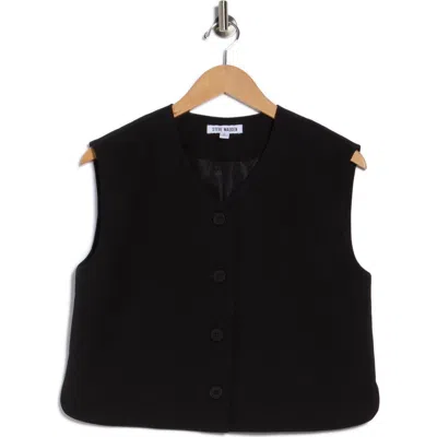 Steve Madden Boxy Cropped Vest In Black