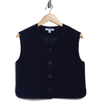Steve Madden Boxy Cropped Vest In Blue