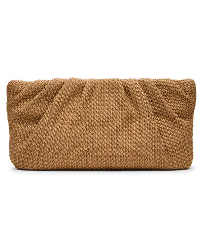 Steve Madden Bpalomaa Pleated Raffia Clutch In Brown