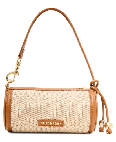 Steve Madden Bpriya-s Raffia Barrel Bag In Neutral