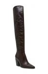 Steve Madden Bramble Over The Knee Boot In Brown Leather