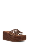 Steve Madden Brandy Platform Wedge Slide Sandal In Burgundy