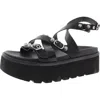 Steve Madden Brant Womens Embellished Faux Leather Platform Sandals In Black