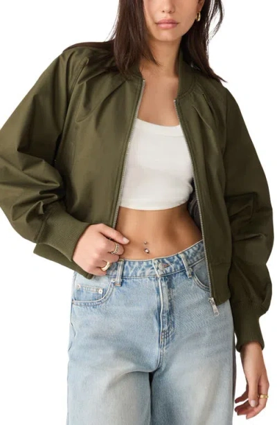 Steve Madden Bray Bomber Jacket In Green