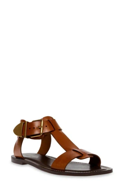 Steve Madden Women's Brazinn Gladiator Flat Sandals In Tan Leather